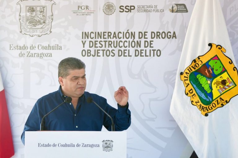 Coahuila fortalece blindaje contra el crimen: incineración millonaria de droga y objetos del delito