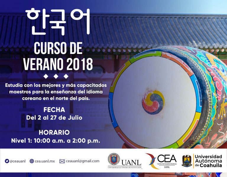 Invita UA de C a inscribirse al curso del idioma Coreano verano 2018