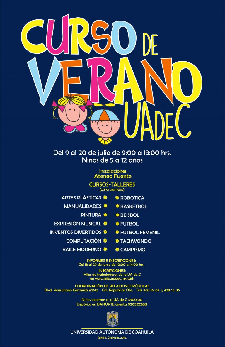 Invita UA de C a inscribirse al Curso de Verano para Niños 2018