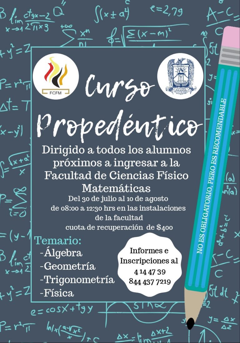 Invita Facultad de Ciencias Físico Matemáticas de la UA de C a su curso propedéutico