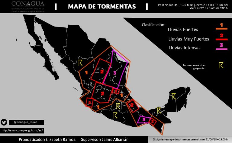 Seguirán en Coahuila lluvias fuertes y muy fuertes