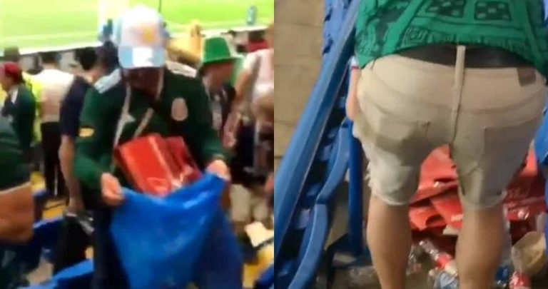 ¡Sí se pudo! La afición mexicana recoge su basura en Rusia 2018