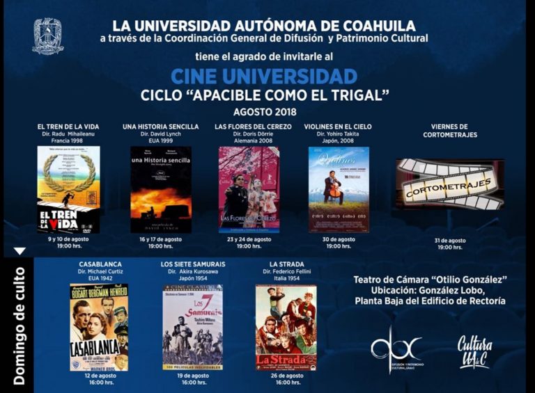 Invita la Universidad Autónoma de Coahuila al ciclo de cine universidad