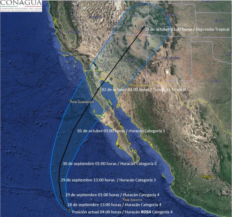 Huracán Rosa ya es categoría 4
