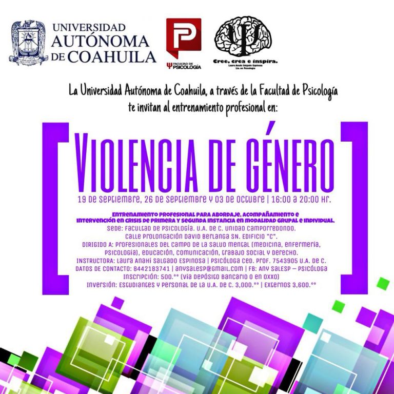 Invita UA de C a inscribirse en el entrenamiento profesional para abordar la violencia de género