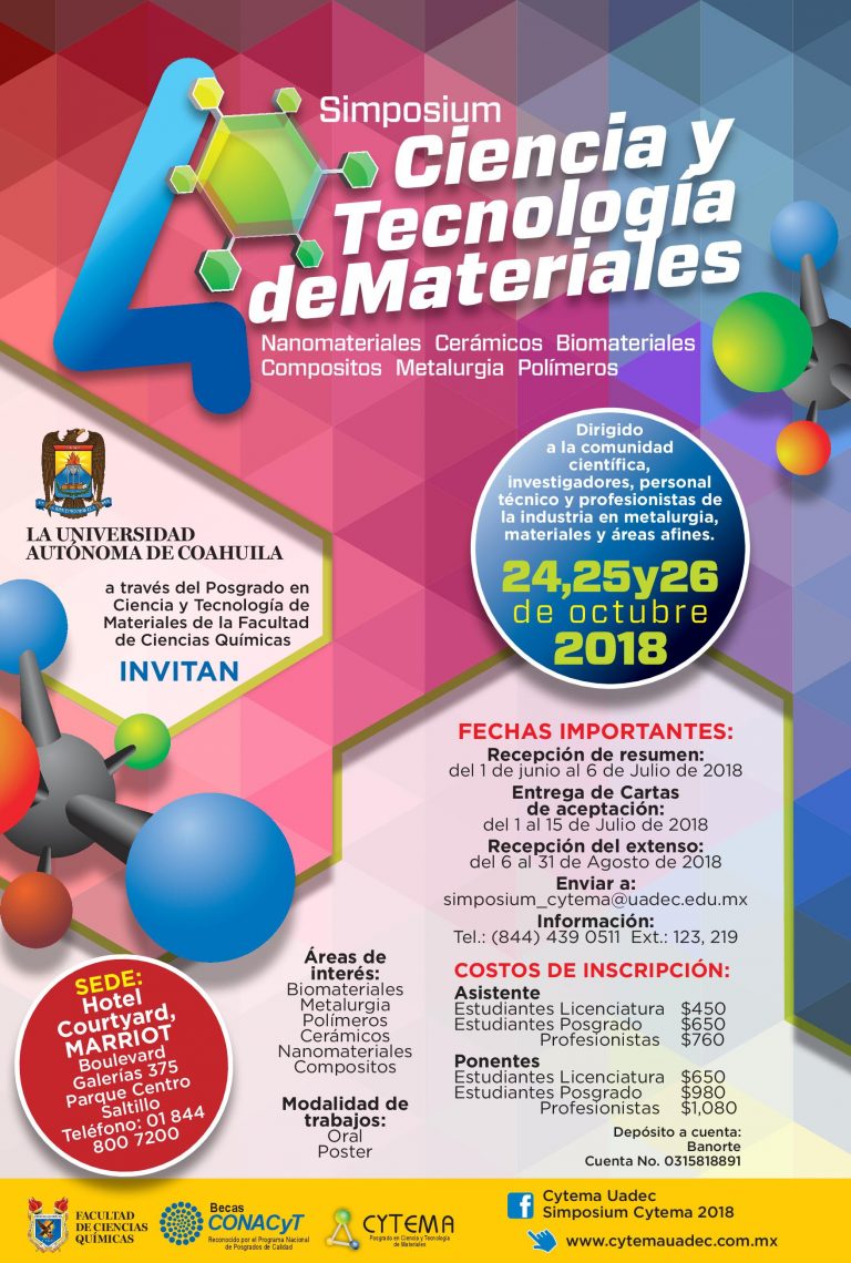 Convoca UA de C al 4° Simposium de Ciencia y Tecnología de Materiales