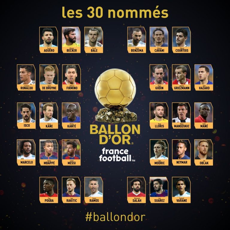 Dan a conocer a los 30 candidatos al Balón de Oro