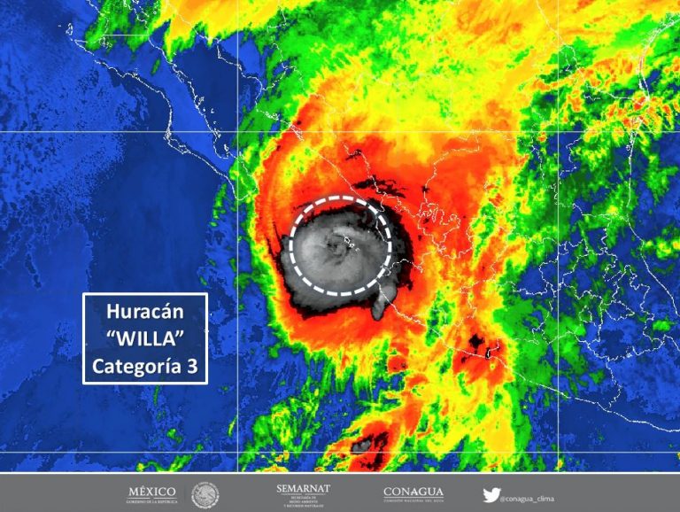 Huracán “Willa” se degrada a categoría 3… y aún es peligroso