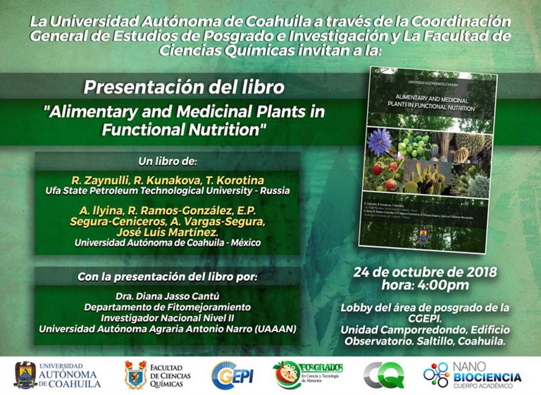 Invitan a la presentación del libro «Plantas Alimentarias y Medicinales en Nutrición Funcional”