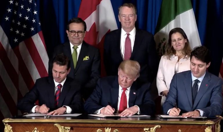 Inicia nueva era comercial: México, EU y Canadá firman el T-MEC