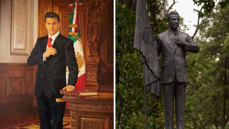 Peña Nieto tiene estatua en Los Pinos y pintura en Palacio Nacional