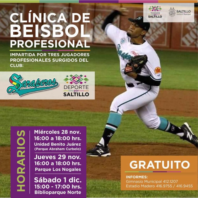 Realizarán Clínicas de Béisbol Profesional impartida por jugadores de Saraperos