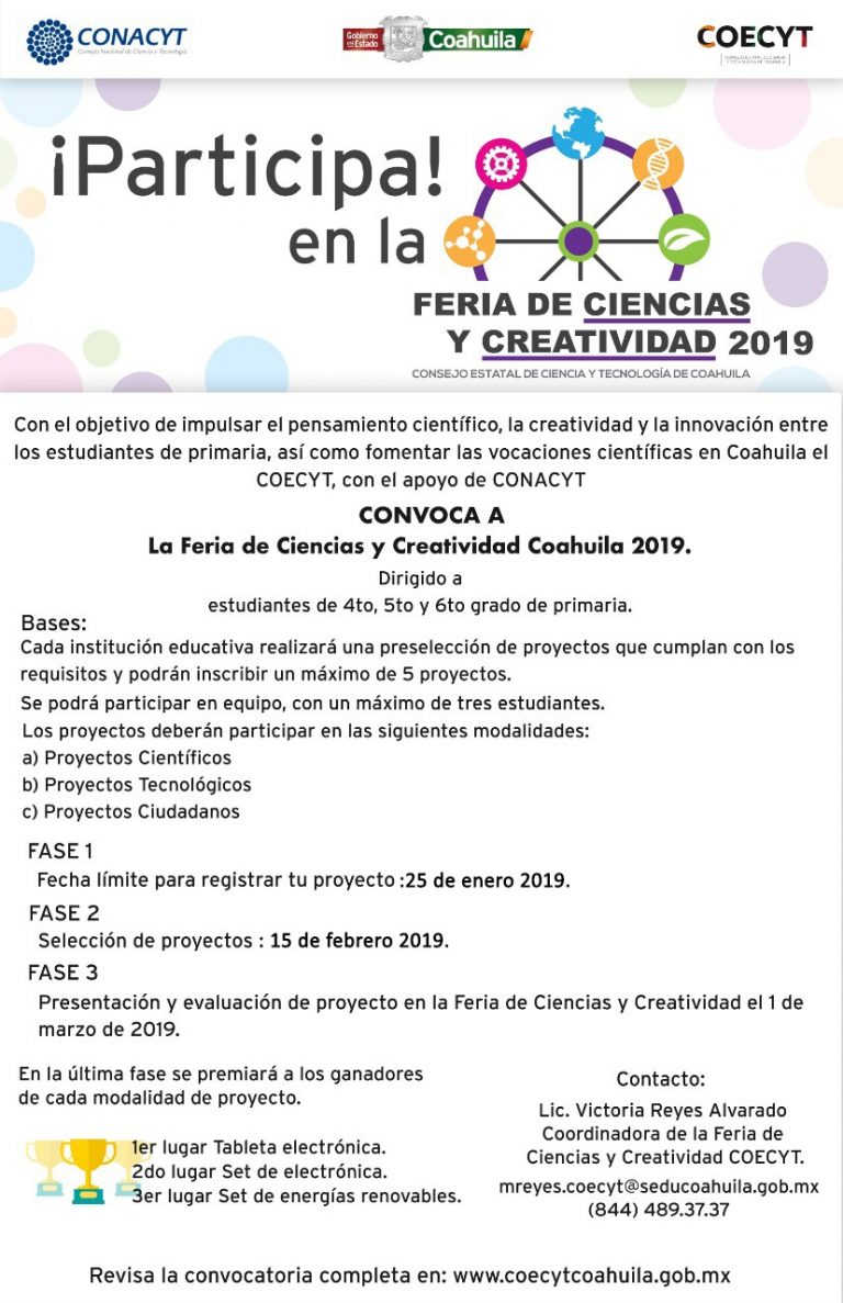 Sigue abierta la convocatoria para la Feria de Ciencia y Creativdad 2019