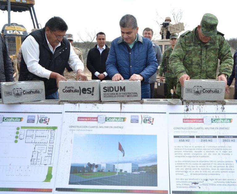 Coloca MARS primera piedra del Cuartel Militar en Jiménez