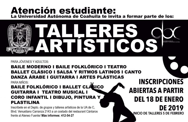 Invita UA de C a ser parte de las actividades de la cartelera cultural de febrero