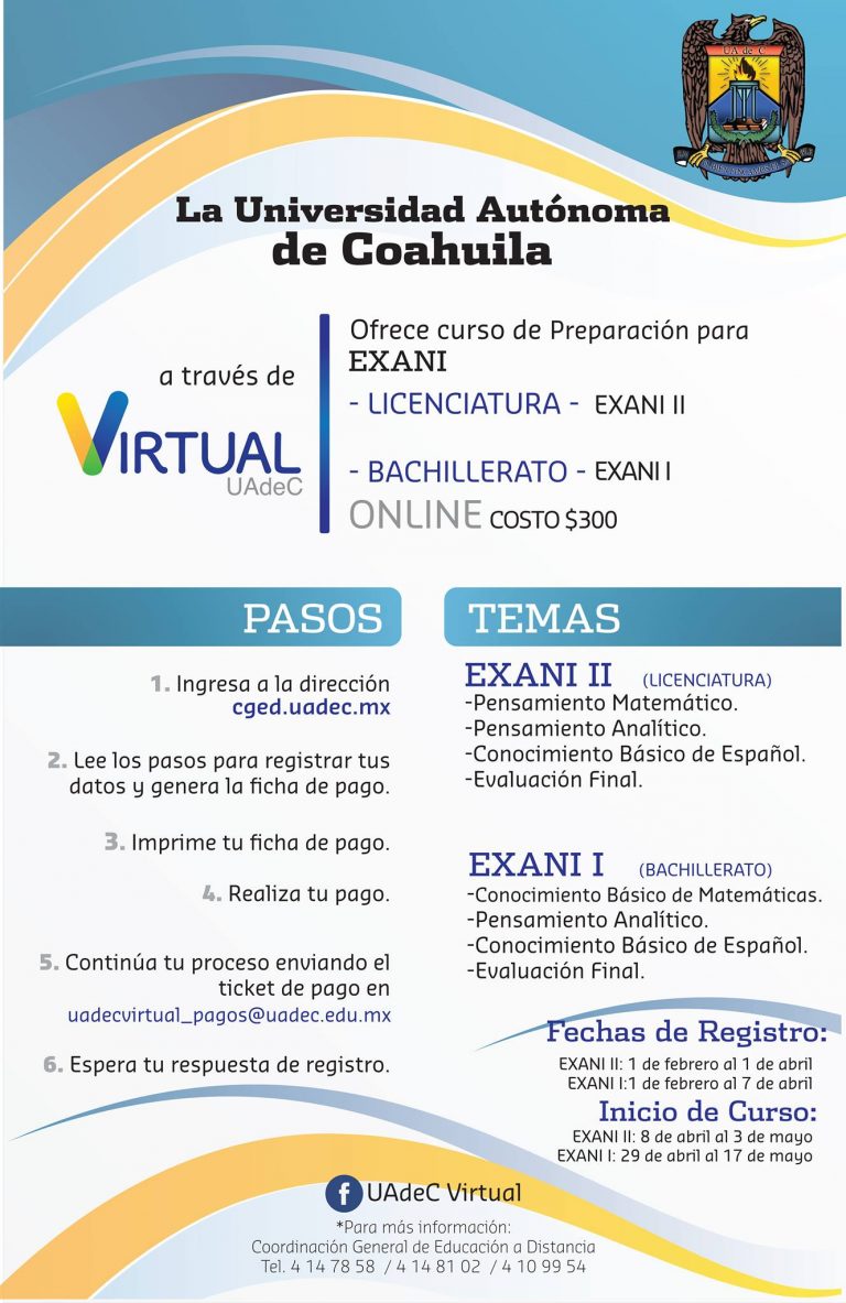 Inicia registro para curso de preparación para EXANI I y II