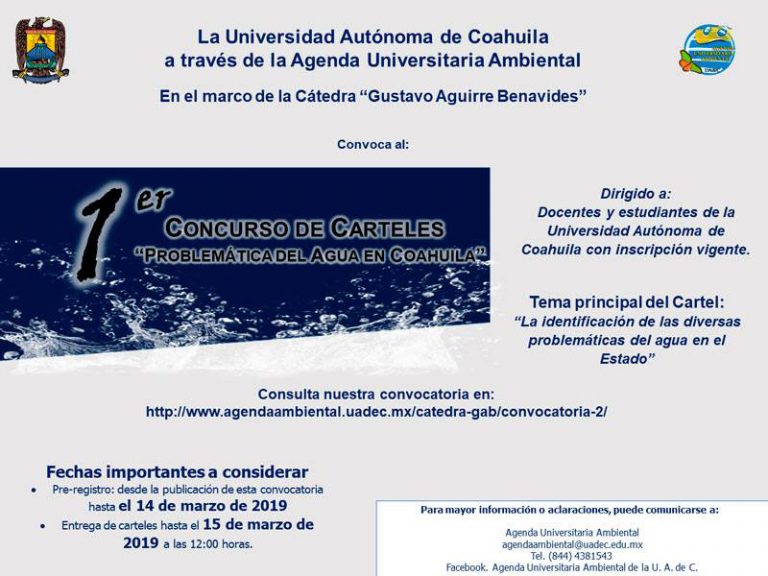 Participa en el primer Concurso de Carteles “Problemática del Agua en Coahuila”