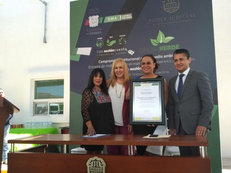 Certifican al Poder Judicial de Coahuila como oficina verde