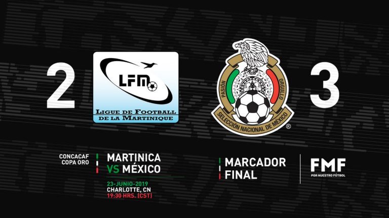 Califica México a cuartos de final de la Copa de Oro tras vencer 3 – 2 a Martinica