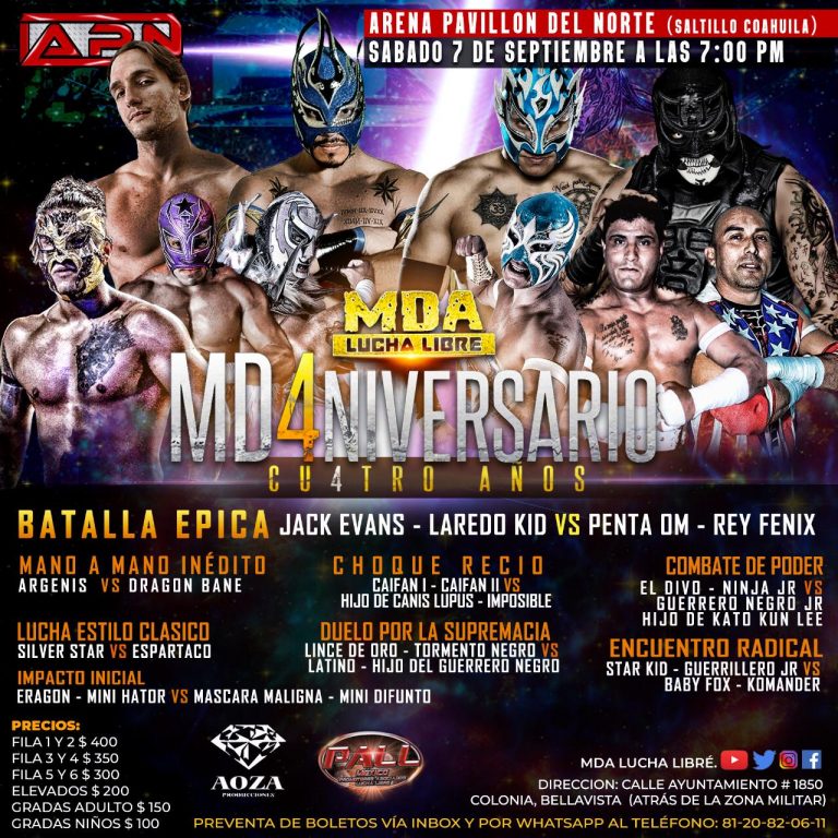 Se enfrentarán gladiadores nacionales e internacionales en función de lucha libre en APN