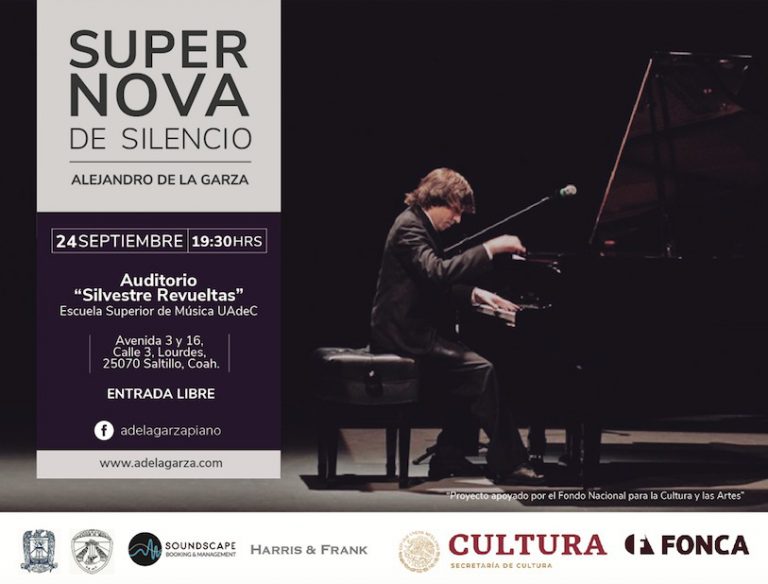 Invita ESMUAC a Disfrutar de “Supernova de Silencio” del Pianista Alejandro de la Garza