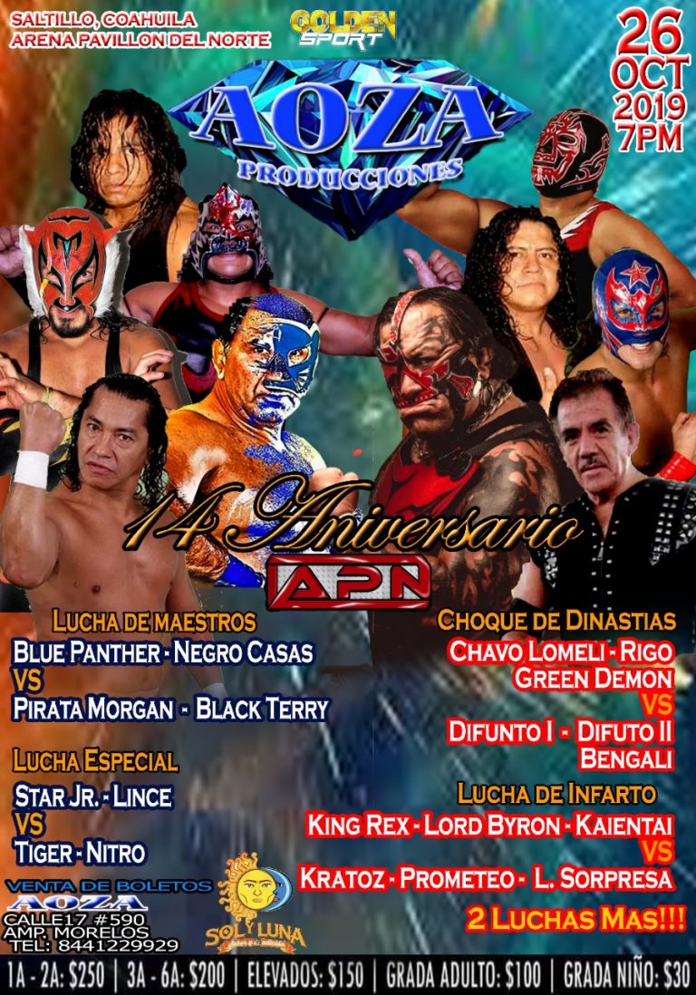 Celebrará APN su 14 aniversario con gran función de lucha libre