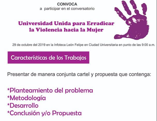 Continúa abierta la convocatoria para participar en el conversatorio “Universidad Unida para Erradicar la Violencia Hacia la Mujer”