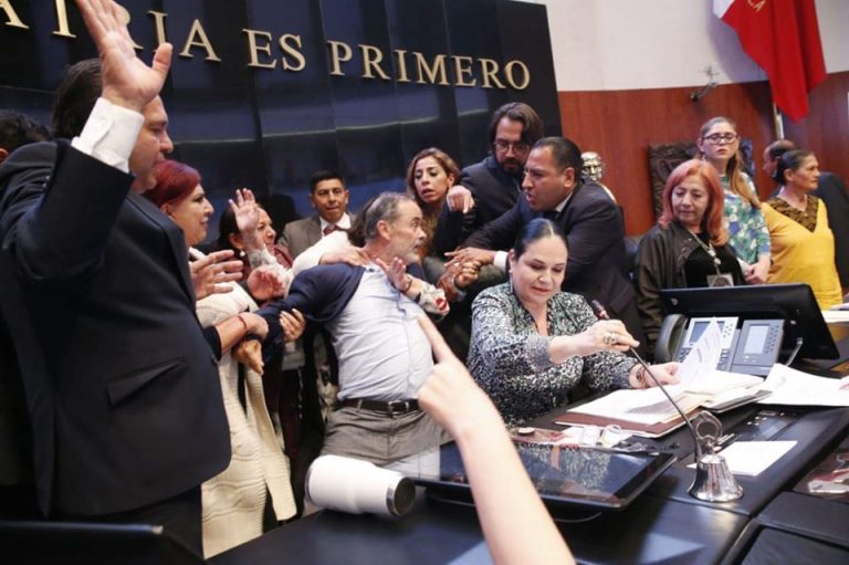 Rosario Piedra rinde protesta como titular de CNDH entre gritos y jaloneos