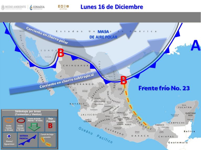 Recomiendan extremar precauciones por frente frío 23 en Coahuila