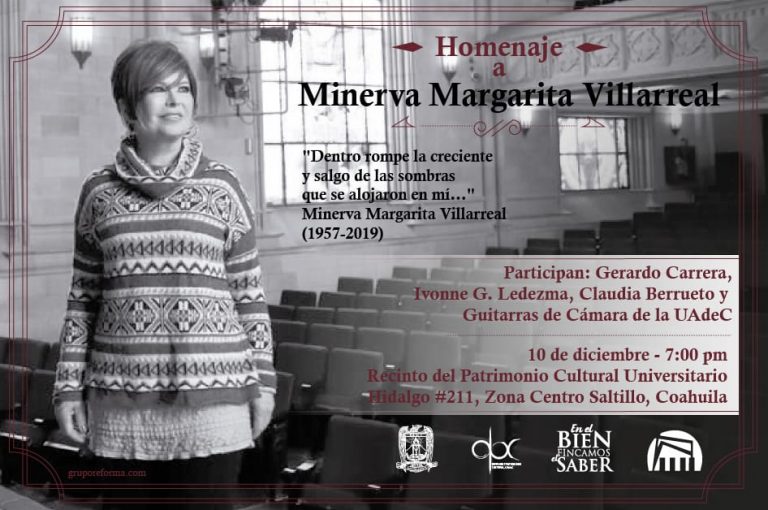 Rendirán homenaje a la poeta Minerva Margarita Villarreal