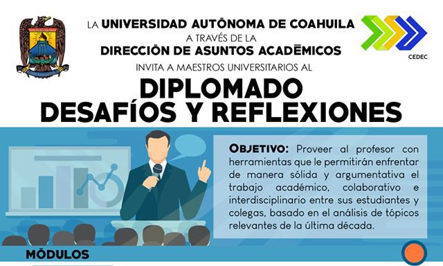 Convoca UA de C a docentes universitarios a cursar el diplomado “Desafíos y Reflexiones”