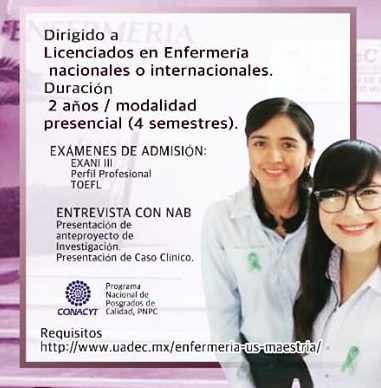 Cursa tu Maestría o Especialidad en la Facultad de Enfermería con acentuación en Atención al Adulto Mayor