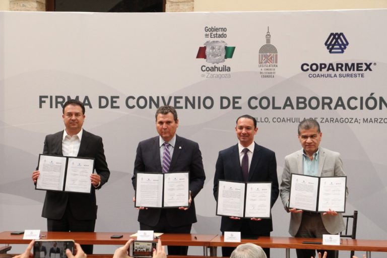 Firman convenio de colaboración Congreso del Estado y Coparmex Coahuila Sureste