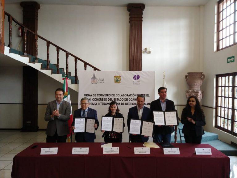 Firman Congreso de Coahuila y la AIDH convenio de colaboración