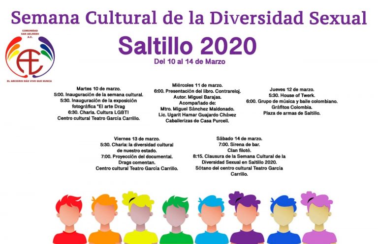 Invitan a la «Semana Cultural de la Diversidad Sexual Saltillo 2020»