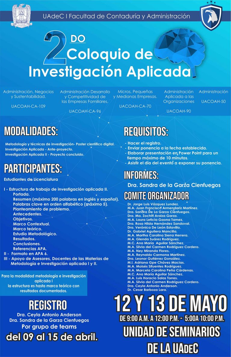 Convoca FCA Unidad Norte al Segundo Coloquio de Investigación Aplicada