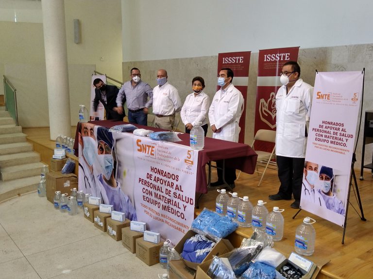 Entrega Sección 5 del SNTE insumos y material de protección a Hospital del ISSSTE de Saltillo