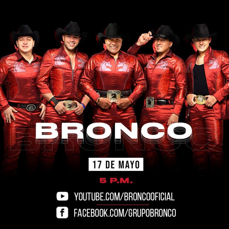 Bronco ofrecerá concierto en línea este domingo 17 de mayo