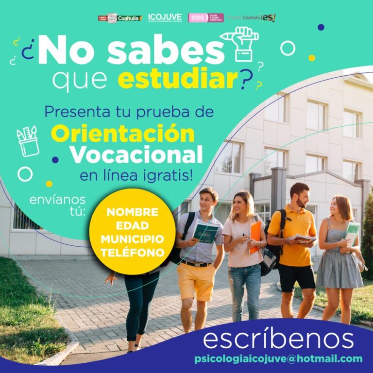 ICOJUVE aplica test de orientación vocacional de manera gratuita en línea para los coahuilenses