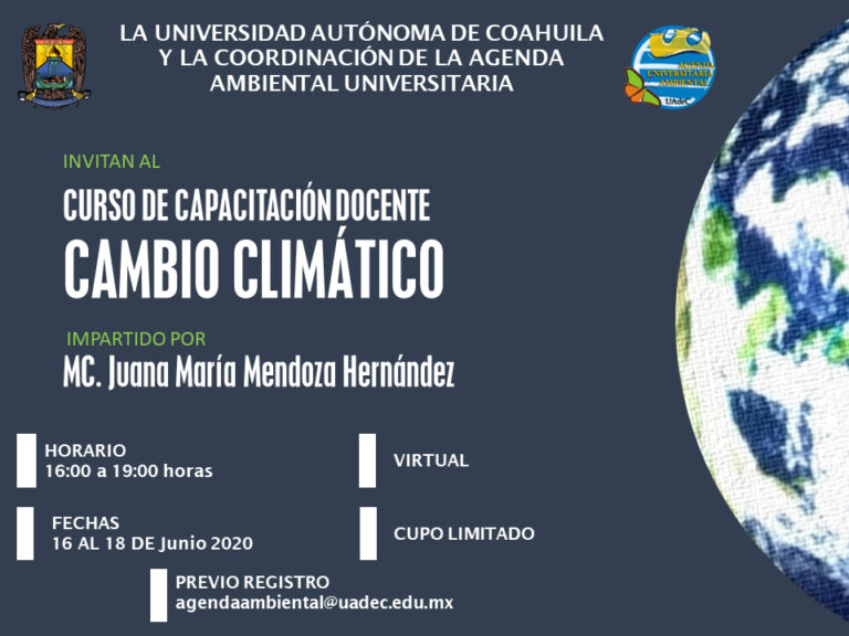 Convoca Agenda Ambiental al curso de capacitación docente “Cambio Climático”