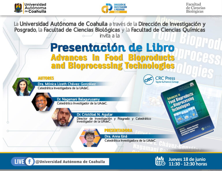 Invita UA de C a presentación de libro sobre ingeniería y procesamiento de alimentos