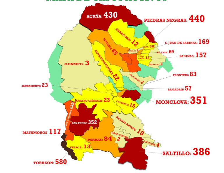 Hay 272 nuevos casos de Covid en Coahuila; mueren 19