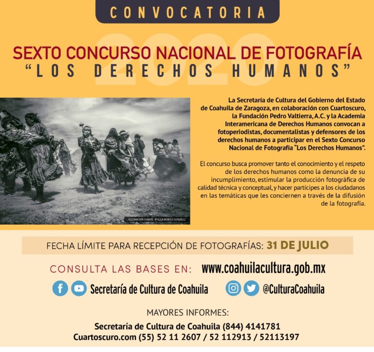 Se acerca cierre del Sexto Concurso de Fotografía de Derechos Humanos, de Coahuila