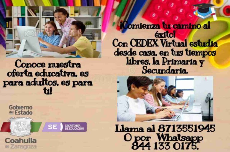 CEDEX Ramos Arizpe; opción educativa de calidad en casa