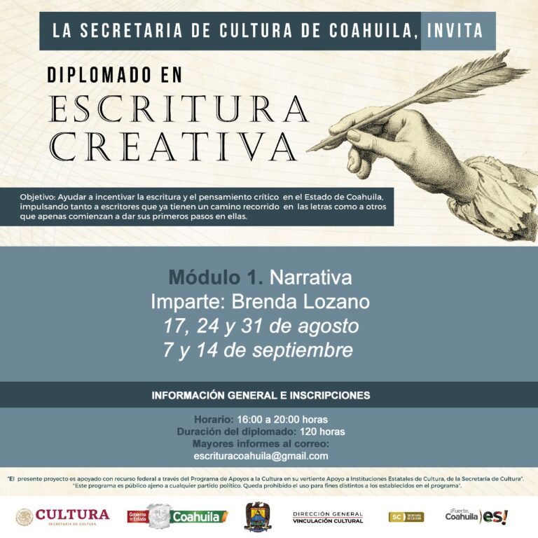 Invita Cultura Coahuila a diplomado en literatura