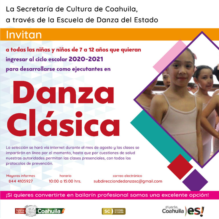 Invita Cultura Coahuila a inscribirse a la escuela de danza del estado