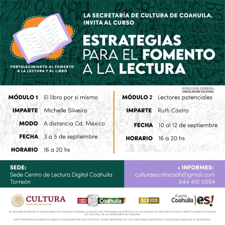 Cultura Coahuila fortalece al fomento a la lectura y al libro