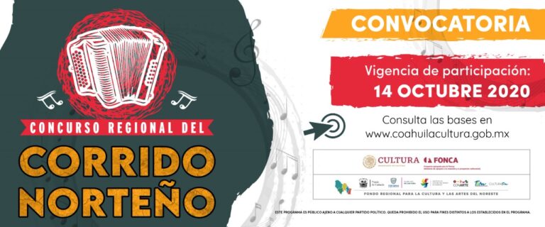 Convoca Cultura Coahuila al concurso regional de corrido norteño