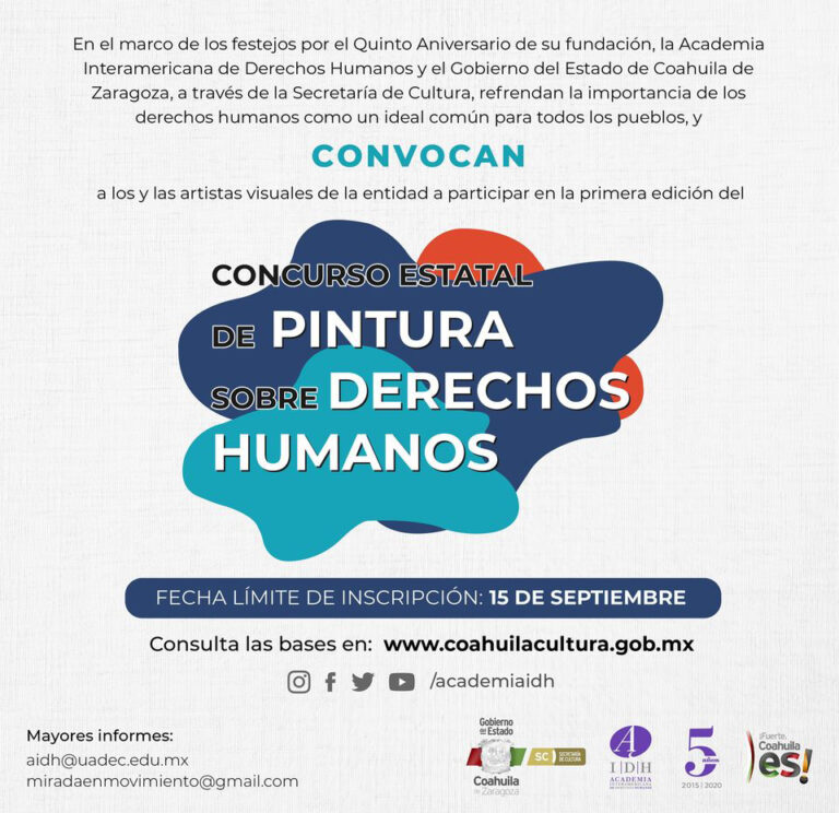 Convoca AIDH a participar en la primera edición del Concurso Estatal de Pintura sobre Derechos Humanos 