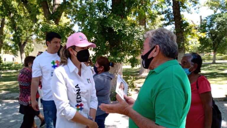 Defensa  del agua, el empleo y el abasto de medicamentos, propuestas de Edna Dávalos